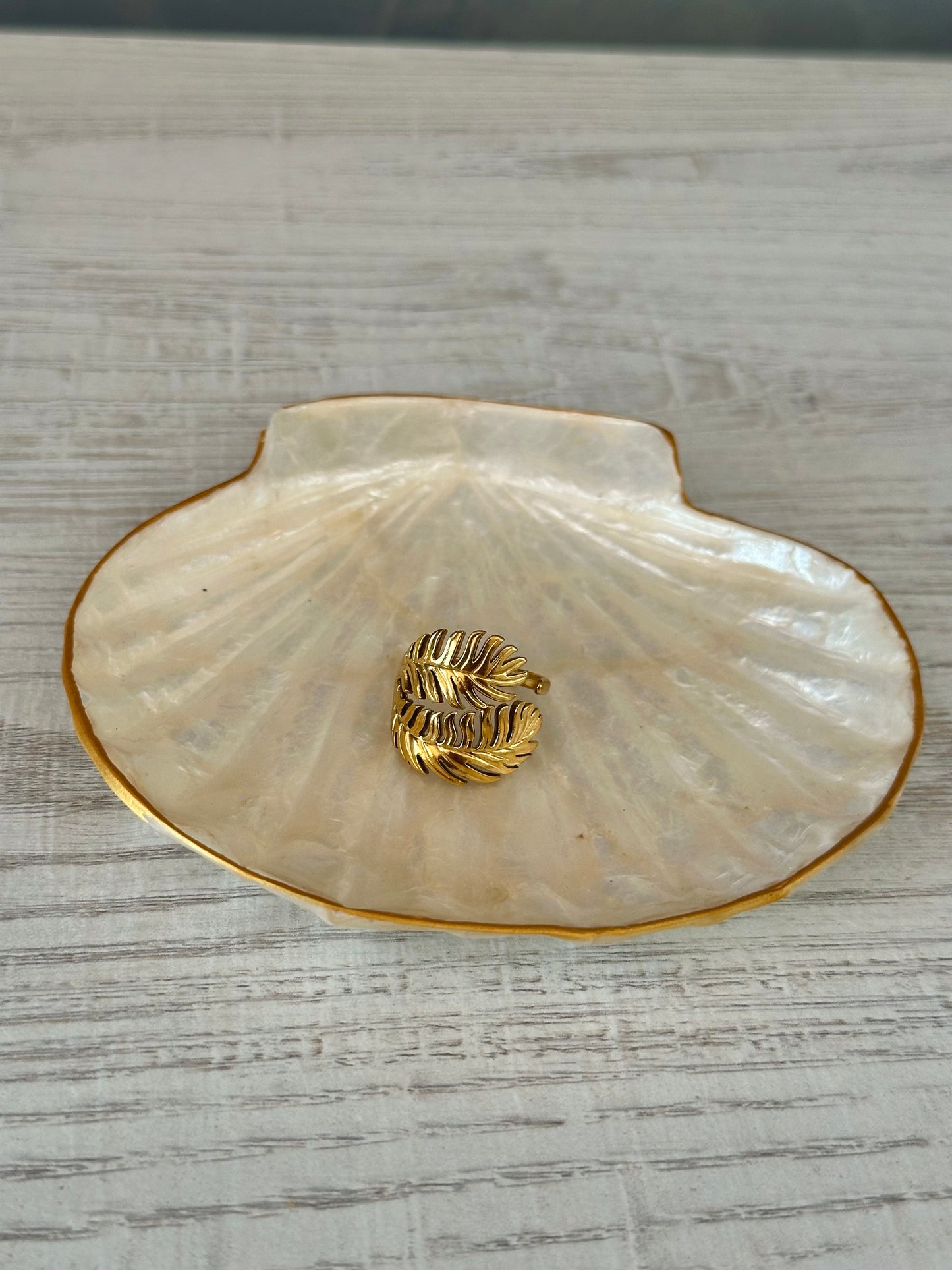 Anillo Hoja Dorada