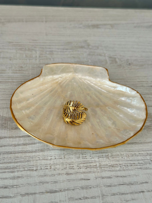 Anillo Hoja Dorada