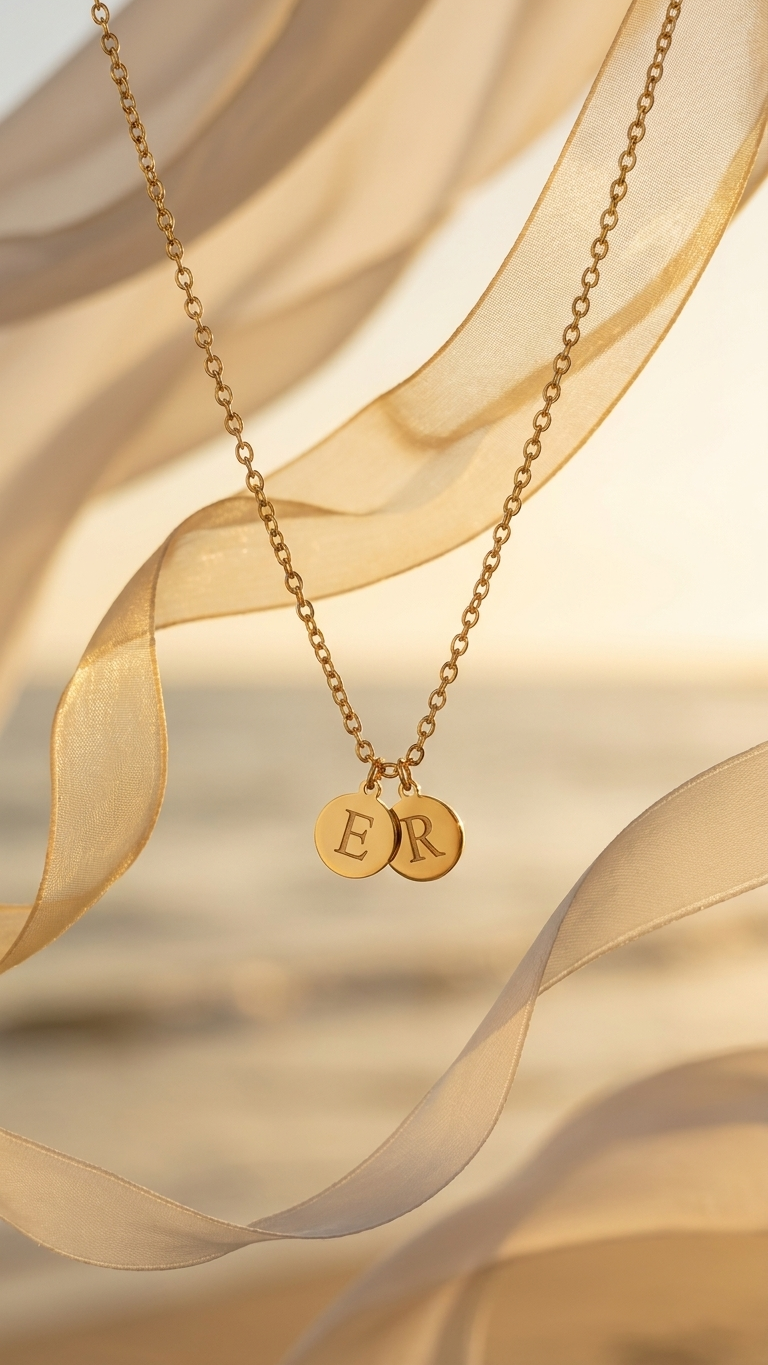Collar Personalizado Iniciales Dorado