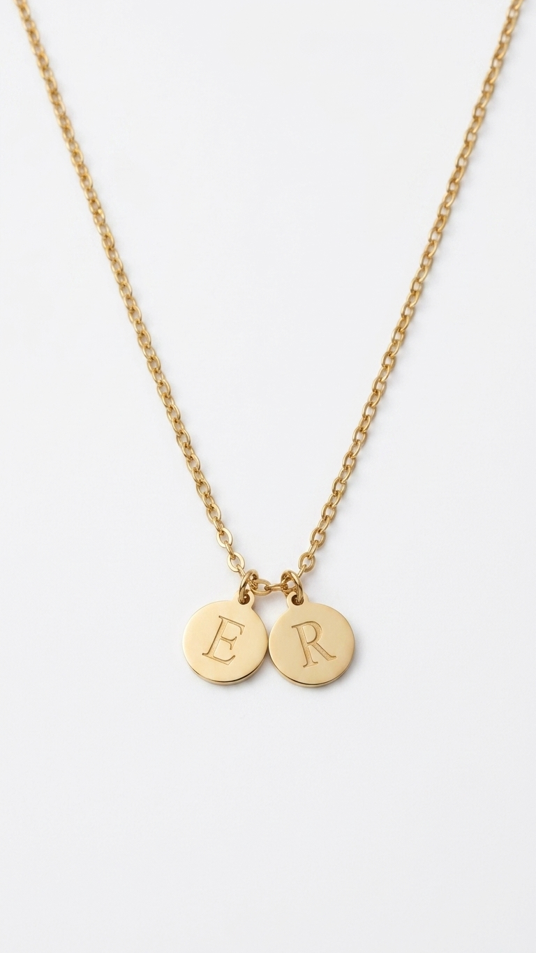 Collar Personalizado Iniciales Dorado