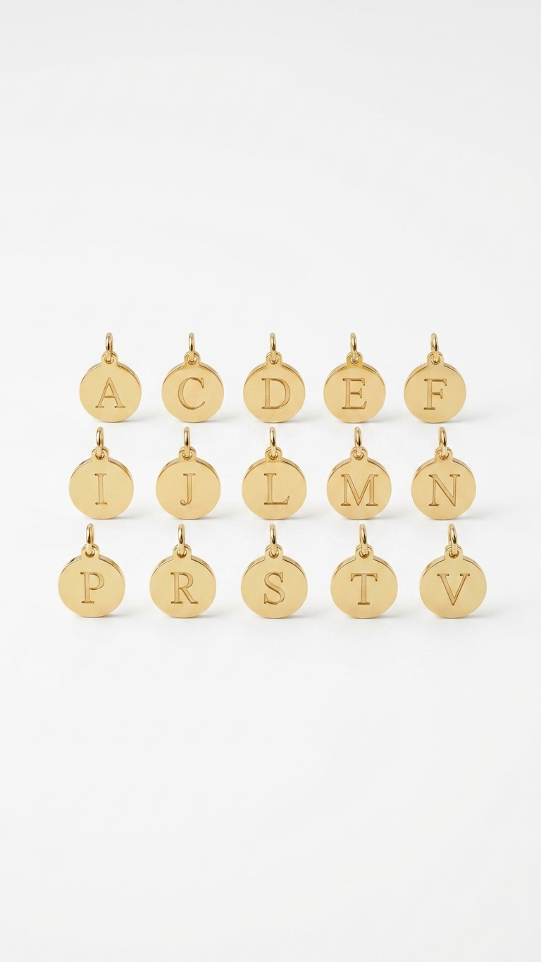 Collar Personalizado Iniciales Dorado