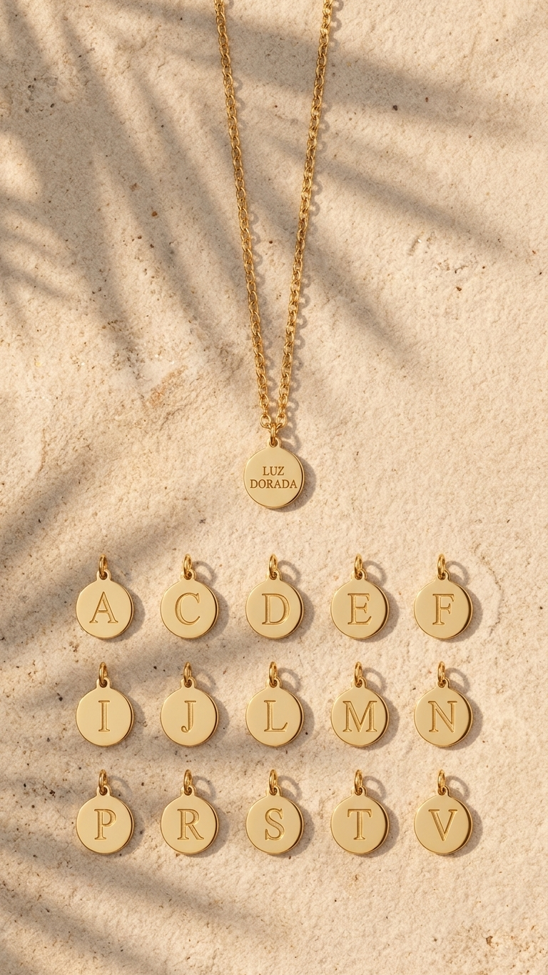 Collar Personalizado Iniciales Dorado