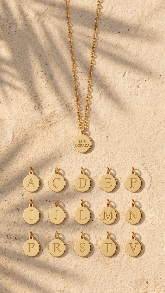 Collar Personalizado Iniciales Dorado